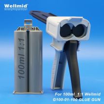 Pistola erogatrice per adesivi epossidici 1:1 da 100ml Kit 2K Dispenser portatile per miscelazione a doppio tubo cartucce per aromaterapia Loctite pistola per colla AB