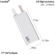 Batteria ai polimeri da 3,8 V 20C ad alta velocità per modello di drone telecomandato modello di auto barca giocattolo 683077 2100 mAh 77 * 30 * 6,6 mm