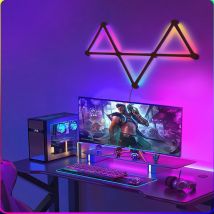 Lámpara de pared LED RGB, aplicación WIFI inteligente, bricolaje, empalme gratuito, luz nocturna de ambiente, ritmo musical, retroiluminación de TV, lámpara de decoración para sala de juegos y