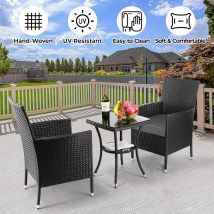 Mobili da giardino Mobili da balcone 3 pezzi Set di sedie da tavolo Set da conversazione Set da bistrot Set di divani imbottiti da giardino