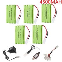 9,6 V 4500 mah Ni-MH Batterie mit USB Ladegerät Für Rc spielzeug Autos Tank Zug Roboter Boot Pistolen teile AA 9,6 v Akku Pack