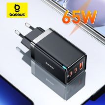 Baseus 65W GaN Charger Quick Charge Type C PD Charger USB Charger with QC4.0 Portable Fast Charger