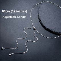 My Shape 80cm Long Round Snake Chain Necklace Adjustable Length Stainless Steel Link Chain Choker Fashion Jewelry Accessories
