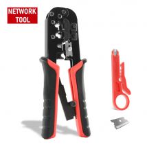 Pinza Crimpatrice RJ11 RJ12 RJ45 per Cavi Ethernet LAN, Strumento Taglia e Spela Cavi, Accessori per Connettori 8P8C e Guaine