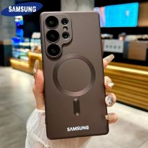 Oryginalne etui magnetyczne Samsung S25 Ultra, matowe, miękkie TPU, kompatybilne z Magsafe, obudowa na telefon S25 Plus S24, ochrona aparatu, tylna obudowa.