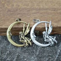 Nostalgie Wicca Halbmond Göttin Fee Anhänger Halskette Wicca Hexerei Schmuck