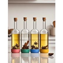 Colorful Bottomed Juice And Wine Soaking Bottles for Homebrew Fruit Wine Bartending Empty Bottles with Unique Design for Alcohol