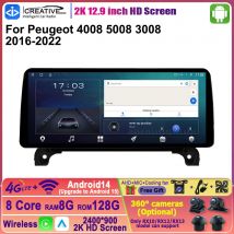 12.3" Android Wireless Carplay Auto Car Radio For Peugeot 4008 5008 3008 2016-2022 Intelligent Multimedia Player 2din Navi BT HU