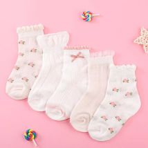 Mädchen Socken 5 Paare/los Frühling Sommer Baumwolle Kleinkind Kinder Socken Nette Blumen Muster Für Kinder Baby