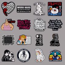 Football Quotes Enamel Pins Cute Cartoon Girl Brooch Badge on Backpack Lapel Pin Costume Accessories Fashion Jewelry Gift