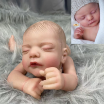 18 inch Already Painted Reborn Doll Parts Sam Sleeping Baby 3D Painting with Visible Veins Cloth Body Included
