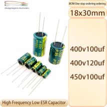 2PCS 18X30 400v100uf 400v120uf 450v100uf Condensatore ad alta frequenza a bassa resistenza