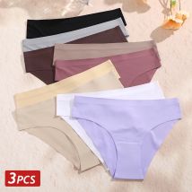 3 pezzi mutandine di seta di ghiaccio senza cuciture per le donne slip sexy a vita bassa femminile ultra sottile nessuna traccia biancheria intima da donna lingerie traspirante