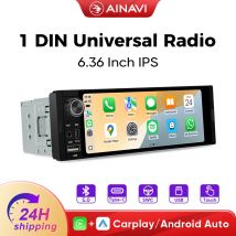 Ainavi IPS 6,36 pulgadas 1Din inalámbrico Carplay Android Auto Radio de coche Multimedia Video reproductor MP5 pantalla táctil Autoradio Universal