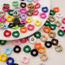 5/20 pz 16mm multi-colore acrilico verniciato a spruzzo grande foro perline per creazione di gioielli fai da te portachiavi braccialetto collana accessori