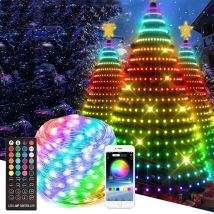Outdoor LED Christmas Decorative Light Bar RGB IC WS2812B Lntelligent Bluetooth Control Flower Wreath Colorful Home Party Decora