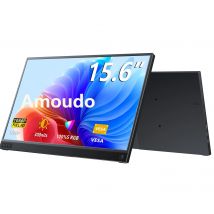 Amoudo-Monitor portátil de 15,6 pulgadas, pantalla extensible de 1920x1080P, Panel LCD IPS, soporte de orificio para bolígrafo, VESA USBC Mini HDMI, pantalla móvil