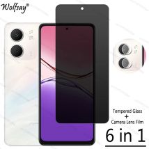 Protezione dello schermo privacy per Oppo A5x Vetro temperato anti-spia per Oppo A5x Obiettivo della fotocamera Pellicola in vetro per Oppo A5x Vetro da 6,67 pollici