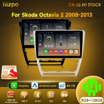 Hizpo 10.1 "4G + WiFi 2din Android 14 Autoradio Multimidia Lettore Video di Navigazione GPS Per SKODA Octavia 2 A5 2008-2013 Unità Principale