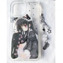 Clmj Anime süße Maid Girl Luxus Handyhülle für iPhone 16 15 14 13 12 11 Mini Pro Max X XR XS Max 7 8 Plus weiche TPU-Rückseite