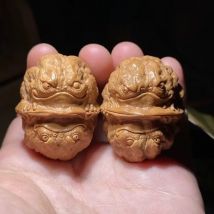 Wen Play Krötenkopf aus natürlichem Eisen, Walnuss, handgeschnitzt, goldener Krötenhalter, Gesundheitsball, Boutique, Geschenk für alte Männer, hochwertiger Schmuck