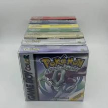 Serie Pokemon azul cristal oro verde rojo plata amarillo versión ESP juego GBC en caja para cartucho de videojuego de 16 bits sin Manual