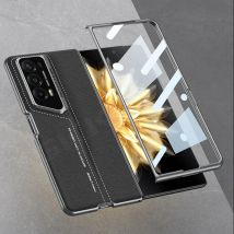 Custodia in pelle PU antiurto per Honor Magic V2 con protezione esterna in vetro Cover rigida stile lama per custodia Honor Magic V2