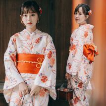 Japanischer Kimono für Damen, leicht, traditioneller Kimono, lange Robe, Yukata für Kostüm, Zuhause, Festival, Bühnenauftritt, Halloween