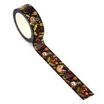 NEW 1PC. 10M Decor Black Halloween Gold Moon Leaves Mushrooms Foil Washi Tape for Planner Adhesive Masking Tape Cute Papeleria