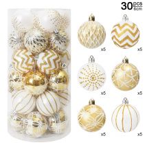 30 pz 6 cm Oro Bianco Palline Di Natale Ornamento Albero Di Natale Appeso Ciondolo Navidad Capodanno Decorazione Della Festa A Casa Festival Forniture