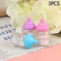 3PCS Puppenhaus Babyflasche Zubehör Spielhaus Spielzeug Möbel Puppenhaus Miniatur Zubehör