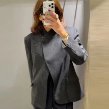 Casual Women's Blazer Coat Pant Suits Full Sleeve Lapel Split Solid Jackets Lady 2025 Autumn Casual Female Street Outerwear