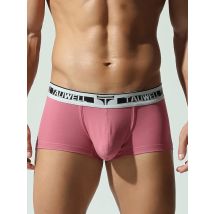 Herrenunterwäsche, Shorts mit flachen Ecken, einfarbige Baumwolle, modisch, schmale Passform, mittlere niedrige Taille, U-förmige Vorsprung, atmungsaktiv