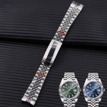 Luxuriöses Uhrenarmband mit gebogenem Ende für Rolex DATEJUST Jubilee, Edelstahlarmband, Ersatzzubehör, 20 mm Metallgürtel