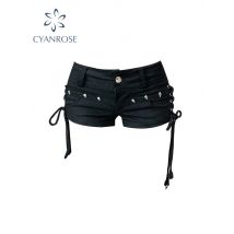 Pantaloncini di jeans gotici neri da donna pantaloncini di jeans a vita bassa coreani estetici Vintage Harajuku Y2k pantaloni corti da Cowboy vestiti estivi