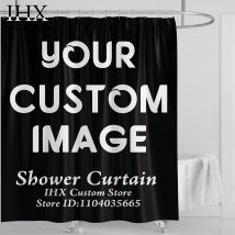 IHX Benutzerdefinierte Dusche Vorhang Badezimmer Wasserdichte Vorhänge Stoff Angepasst Foto Polyester Bad Dekor Mit Haken POD Dropshipping