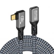 Thunderbolt 3 USB 3.2 Gen 2 Extension USB C 20Gbps 240W Quick Charge 90 Degree Male to Female Cable 4K Vidio Type-C Cable