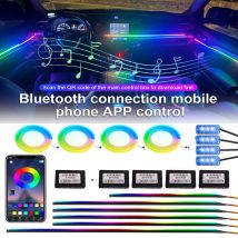 14/18/22 en 1 iluminación ambiental sinfónica RGB 213 64 colores Bluetooth decoración tira acrílica luces de ambiente de coche lámpara de tira LED