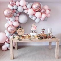100 Stück Latex ballon rosa blau Ballon Girlande Bogen Kit Hochzeit Geburtstags feier Dekoration Kinder Mädchen Junge Globos Konfetti Luftballons