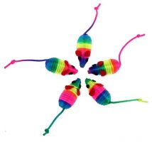 5Pcs Cat Toys Plush False Mouse Colorful Squeaker Sound Toy For Cats Kitten Bite Funny Playing