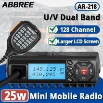 ABBREE Mini Radio Mobile 25W AR-218 Dual Band a Lungo Raggio VHF UHF Comunicador Ricetrasmettitore 13.8V DC128CH FM Auto Walkie Talkie