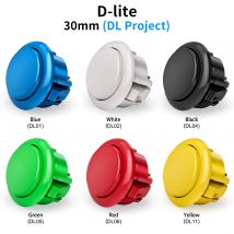 QANBA D-lite Arcade-Tasten, Snap-In-Arcade-Spiel-Sticks, DIY-Set, 30 mm, 24 mm (verpackt, 24 Stück)