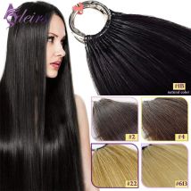 ADEIRS Feather Neue Haarverlängerungen, glatt, natürliches Echthaar, Microring-Haarverlängerungen, braun-blond, Farbe 0,8 g/Strähne