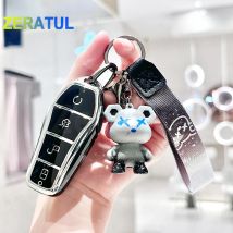 4 Bottoni TPU per BYD Song PRO Han EV Max Tang DM Qin PLUS Yuan Dolphin Atto 3 Custodia Chiave Auto Fob Copertura Borsette Fob Accessori Auto