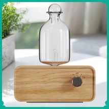 Essential Oil Diffuser Glass Air Aroma Diffuser Wood Grain Base 2600mAh Professional Machine Nebulizer For Home Office Room