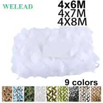 Welead 4x6 4x7m verstärkter weißer Pavillon Tarnnetz blauer Sand 6x4m Gartens chirm Tarnnetz versteckt Mesh Auto abdeckungen