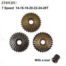 ZHIQIU Fahrradfreilauf, 7-Gang 14-28T, Fahrradfreilauf mit Gewinde, Fahrradersatzteil