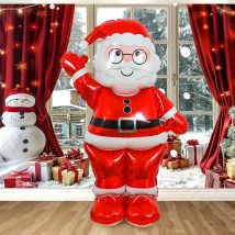 1 Stück Weihnachtsmann Schneemann Lebkuchenmann Weihnachtsbaum und Rentier Luftballons für Weihnachtsfeierdekorationen, Winter Weihnachten