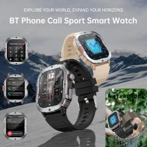 Neue 2,19'' AMOLED Bildschirm BT Anruf Smartwatch Herzfrequenz Monitor IP68 5ATM Outdoor Sport Fitness Tracker Militär Smart uhr Männer