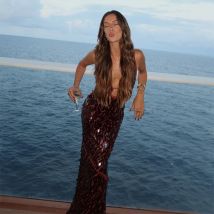 Sexy Hollow Out Sequined Long Party Dress Women V-neck Sleeveless Backless Sling Dresses 2025 Summer Lady Beach Holiday Robes